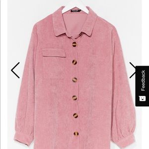Nasty Gal pink rose corduroy top